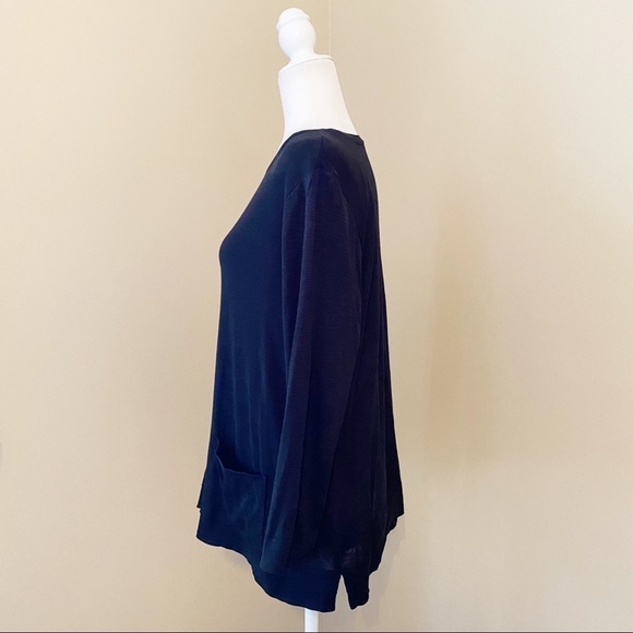 J. Jill Pima Two-Pocket Black Tee Top - L - Picture 2 of 12